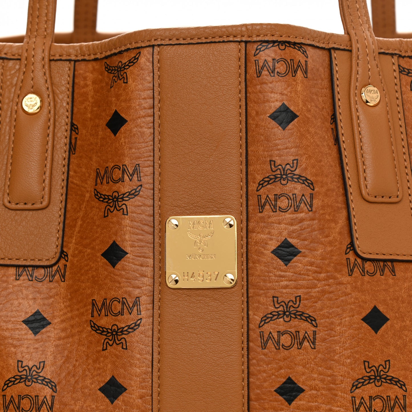 Visetos Large Liz Reversible Shopper Tote Cognac