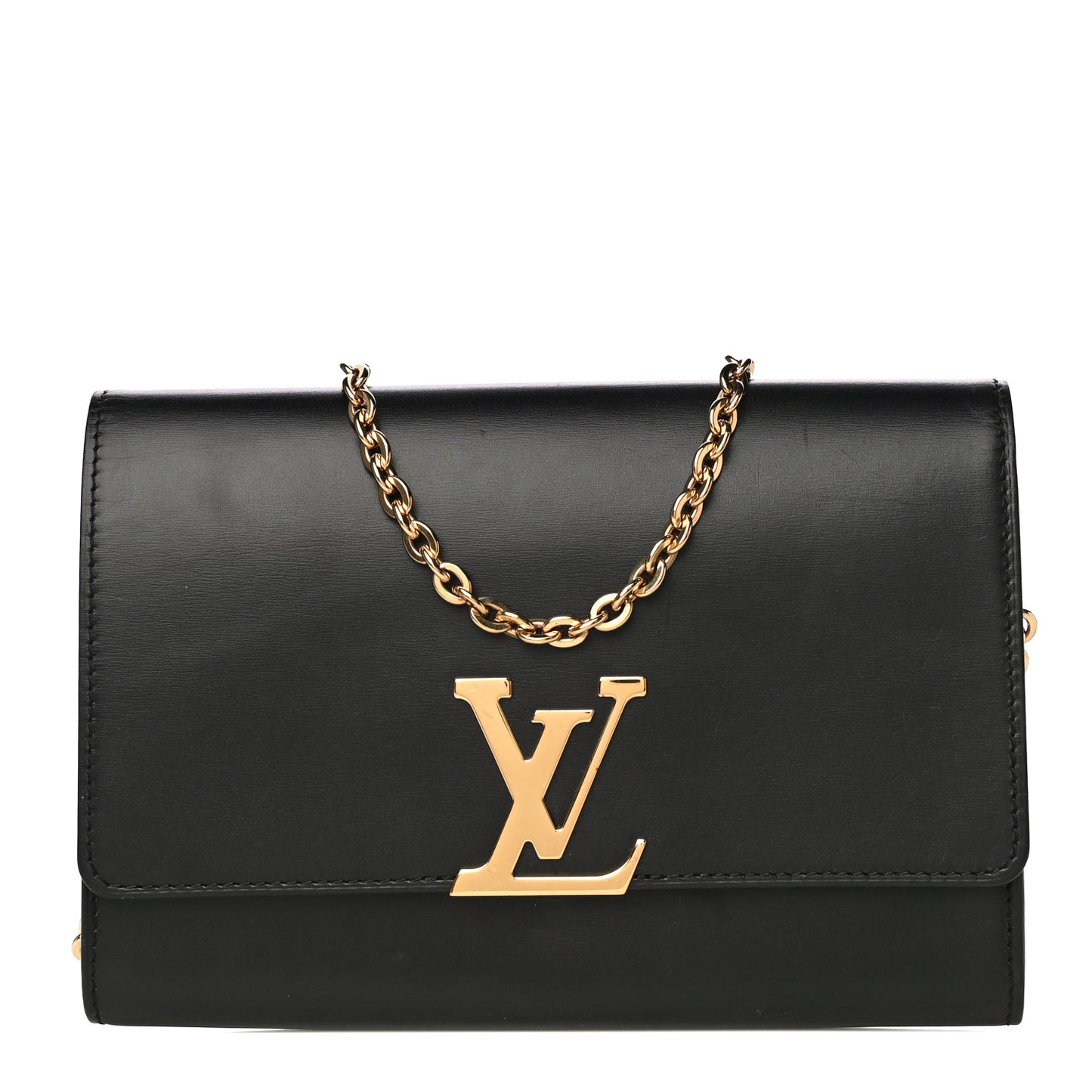 Calfskin Chain Louise GM NM Black