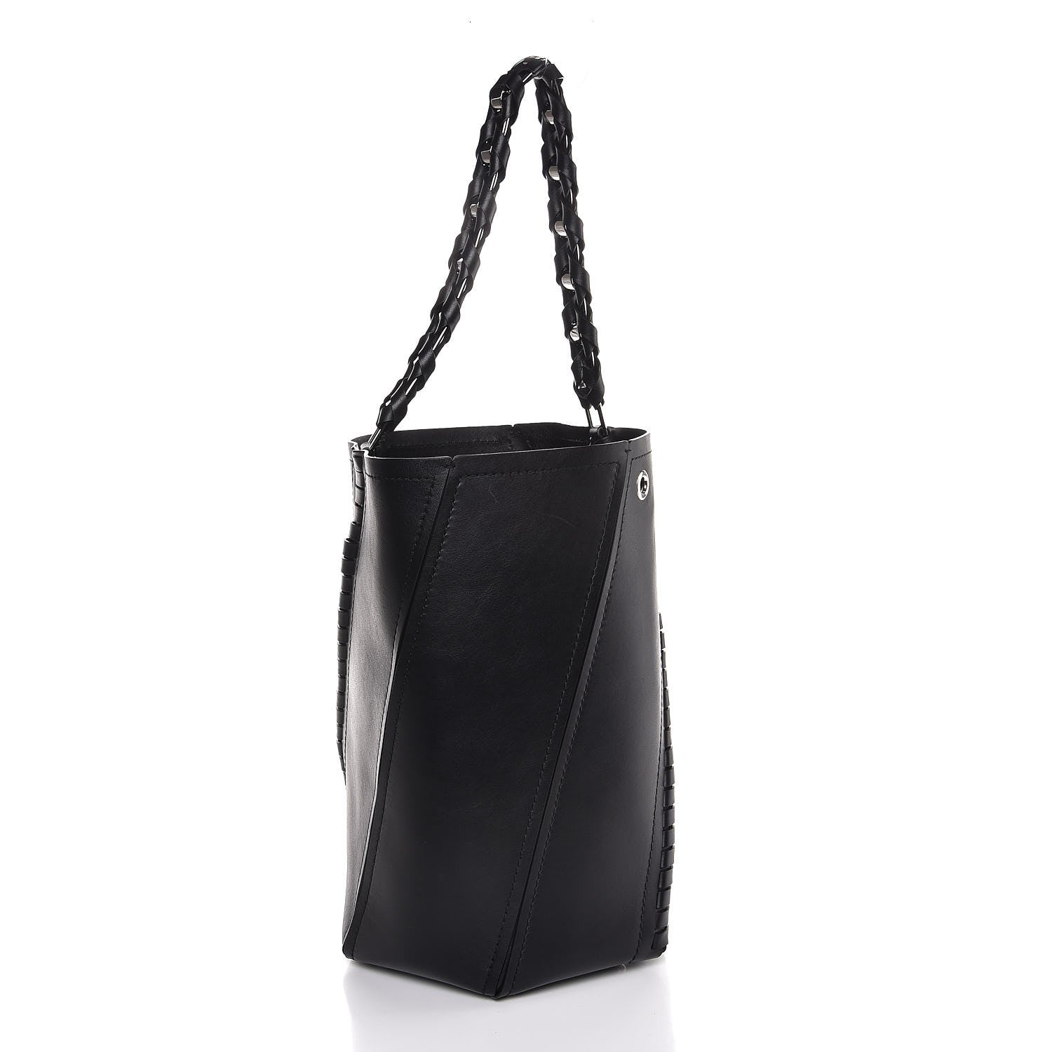 Proenza Schouler Smooth Calfskin Medium Hex Bucket Bag Black 4 of 8
