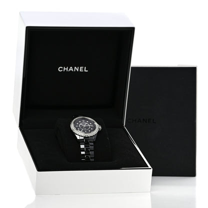 Chanel Stainless Steel Ceramic Diamond Bezel 33mm J12 Quartz Watch Black 5 of 5