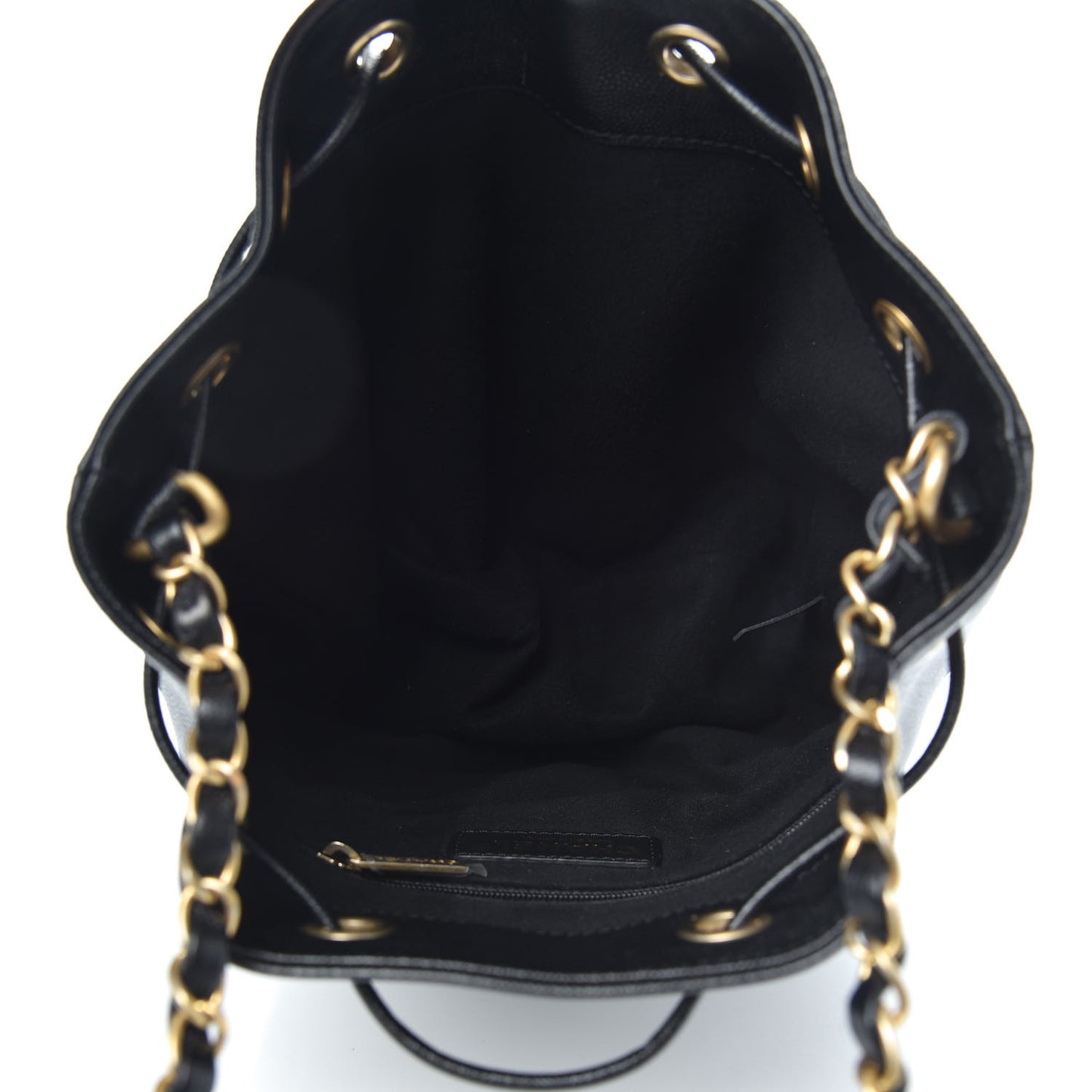 Caviar Deauville Drawstring Bucket Bag Black