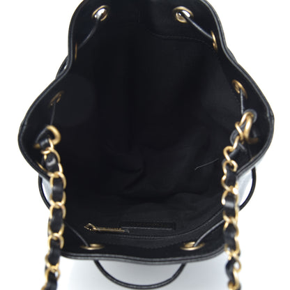 Chanel Caviar Deauville Drawstring Bucket Bag Black 5 of 12