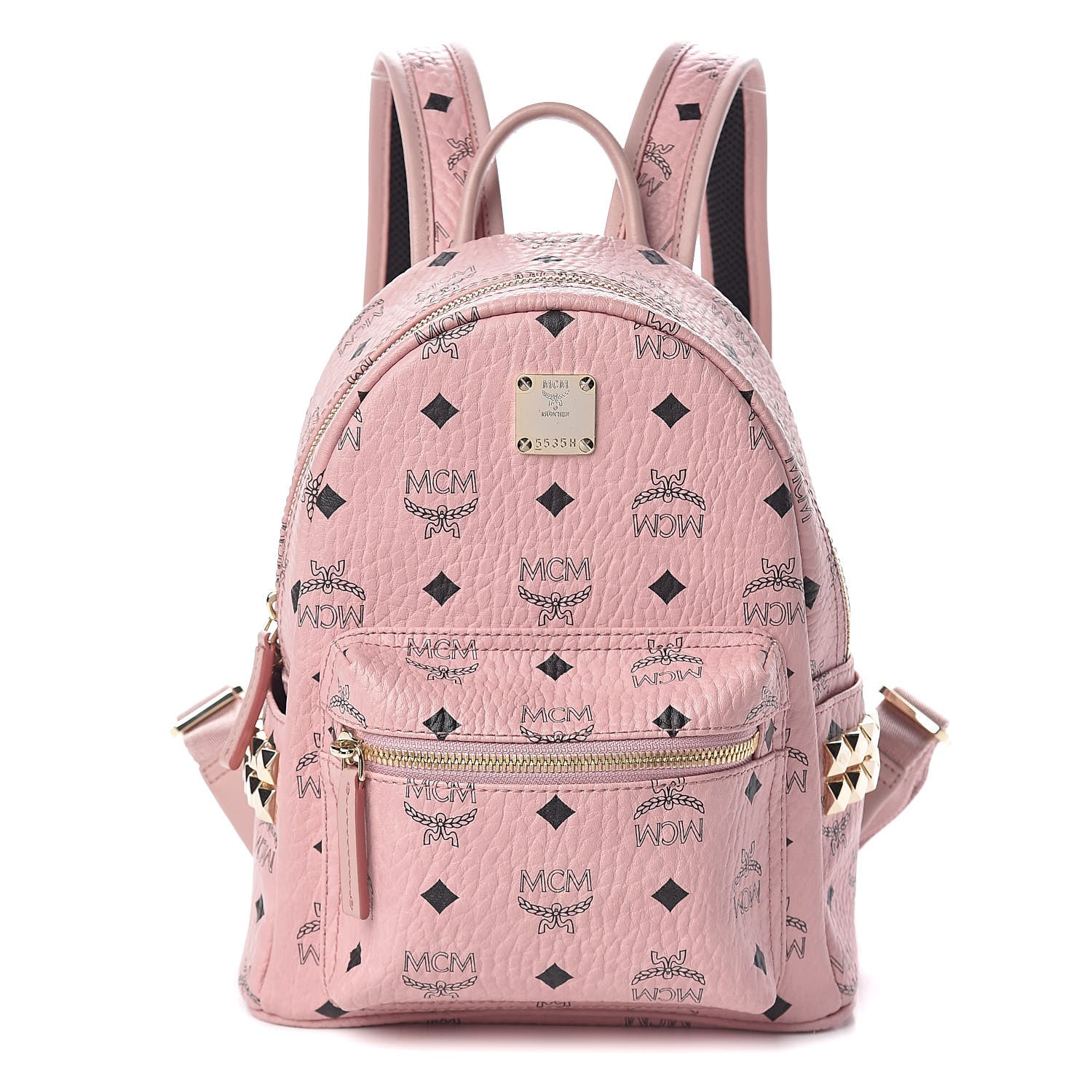 MCM Visetos Side Stud Mini Stark Backpack Pink 1 of 10
