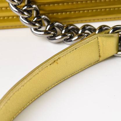 Chanel Metallic Patent Calfskin Quilted Medium Boy Flap Gold 14 of 22