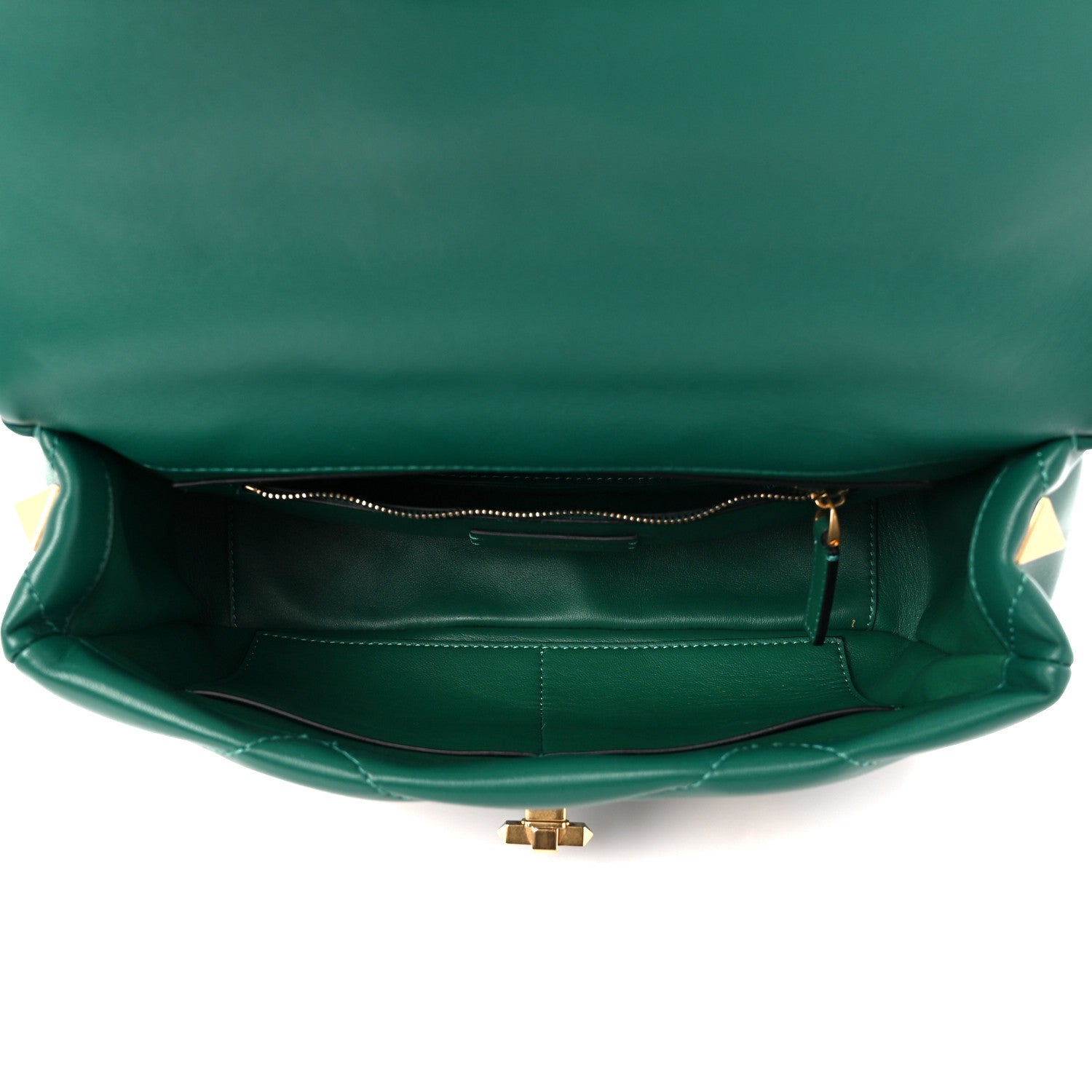 Valentino Garavani Nappa Large Roman Stud Shoulder Bag Jungle 5 of 9