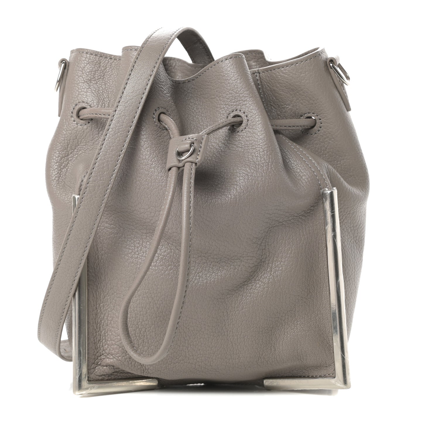 Calfskin Small Scout Bucket Bag Pebble