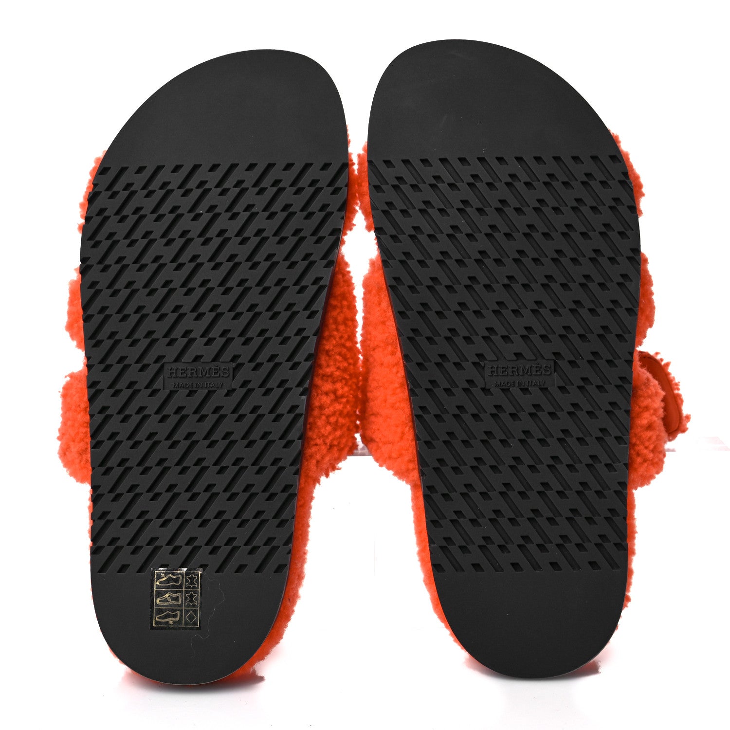 Hermes Woolskin Womens Chypre Sandals 37 Orange 5 of 8