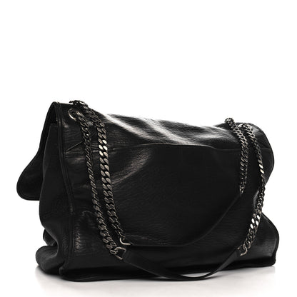 Saint Laurent Grained Lambskin Monogram Oversized Niki Chain Satchel Black 3 of 14