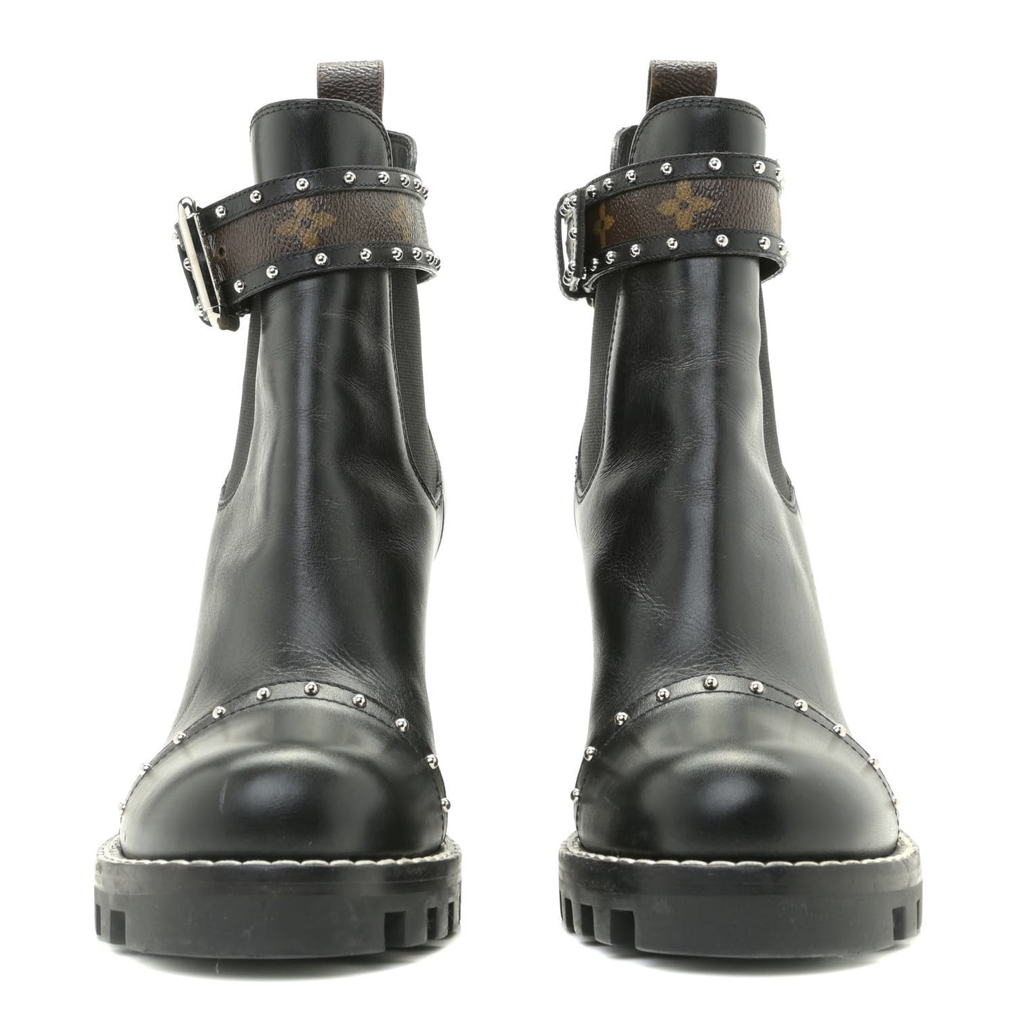 Calfskin Monogram Star Trail Chelsea Ankle Boots 38.5 Black