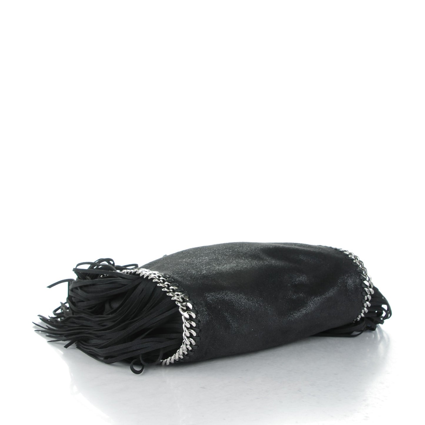 Shaggy Deer Fringe Mini Falabella Tote Black