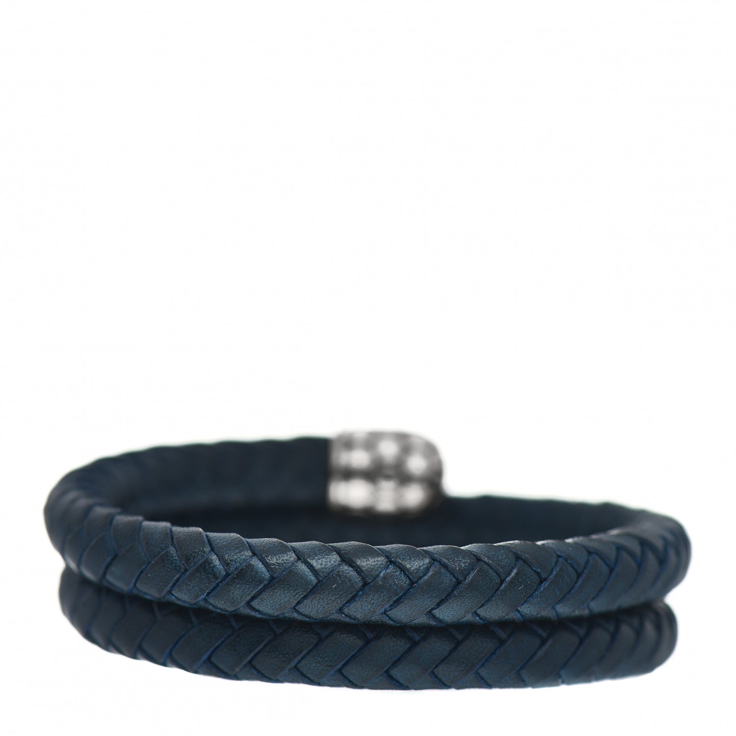 John Hardy Sterling Silver Leather Double Coil Dot Bracelet Navy 3 of 4