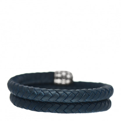 John Hardy Sterling Silver Leather Double Coil Dot Bracelet Navy 3 of 4