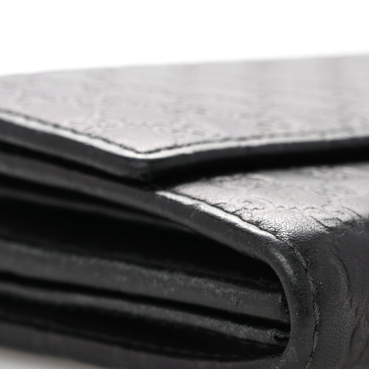 Soft Microguccissima Dice Chain Wallet Black