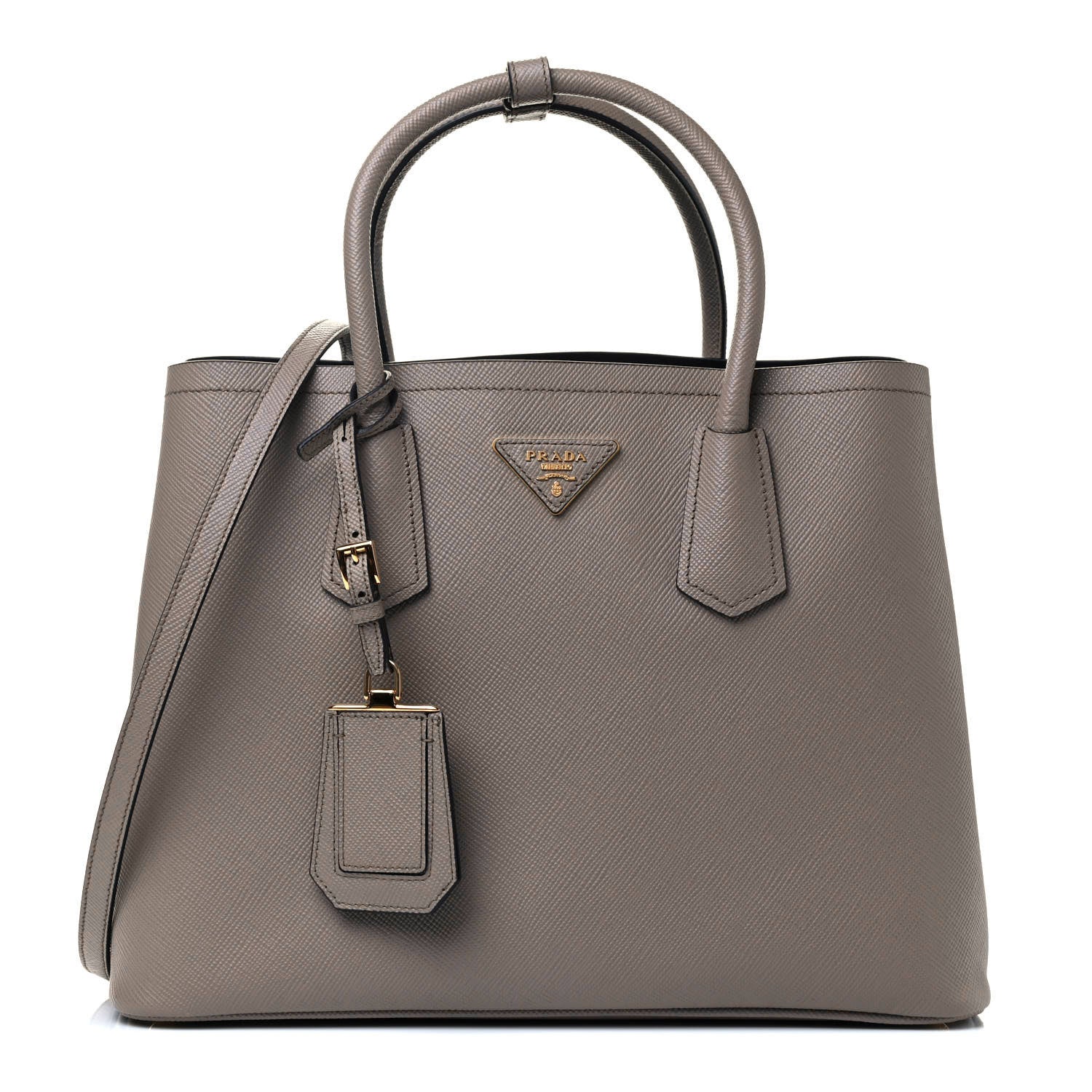 Prada Saffiano Cuir Medium Double Bag Argilla 1 of 4