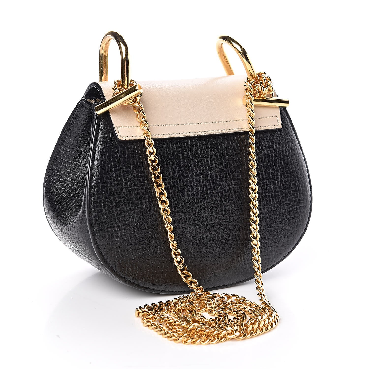 Chloe Textured Calfskin Lambskin Nano Drew Shoulder Bag Black 3 of 10