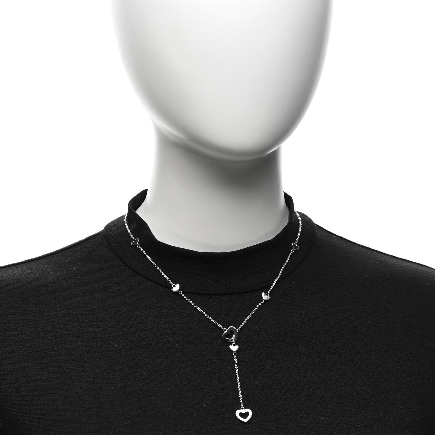 Tiffany Sterling Silver Heart Lariat Necklace 2 of 6