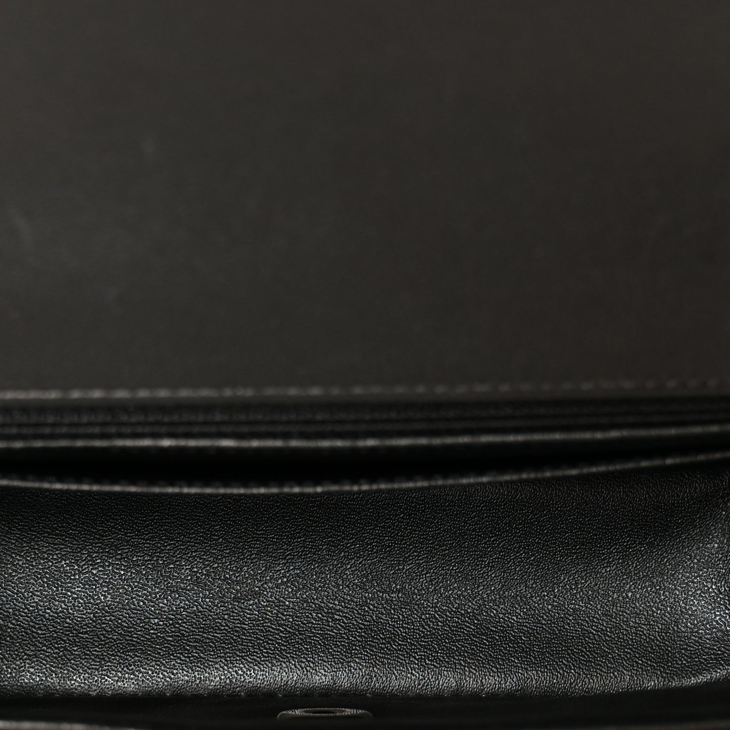 Lambskin Chevron Quilted Mini Rectangular Flap Black