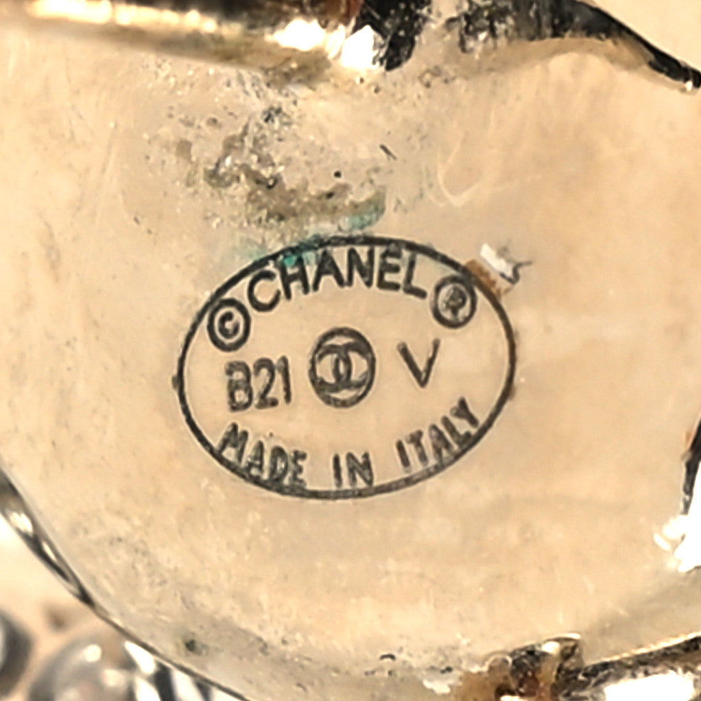 Chanel Crystal Pearl Bow-tiful CC Drop Earrings Gold 4 of 5