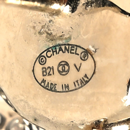 Chanel Crystal Pearl Bow-tiful CC Drop Earrings Gold 4 of 5