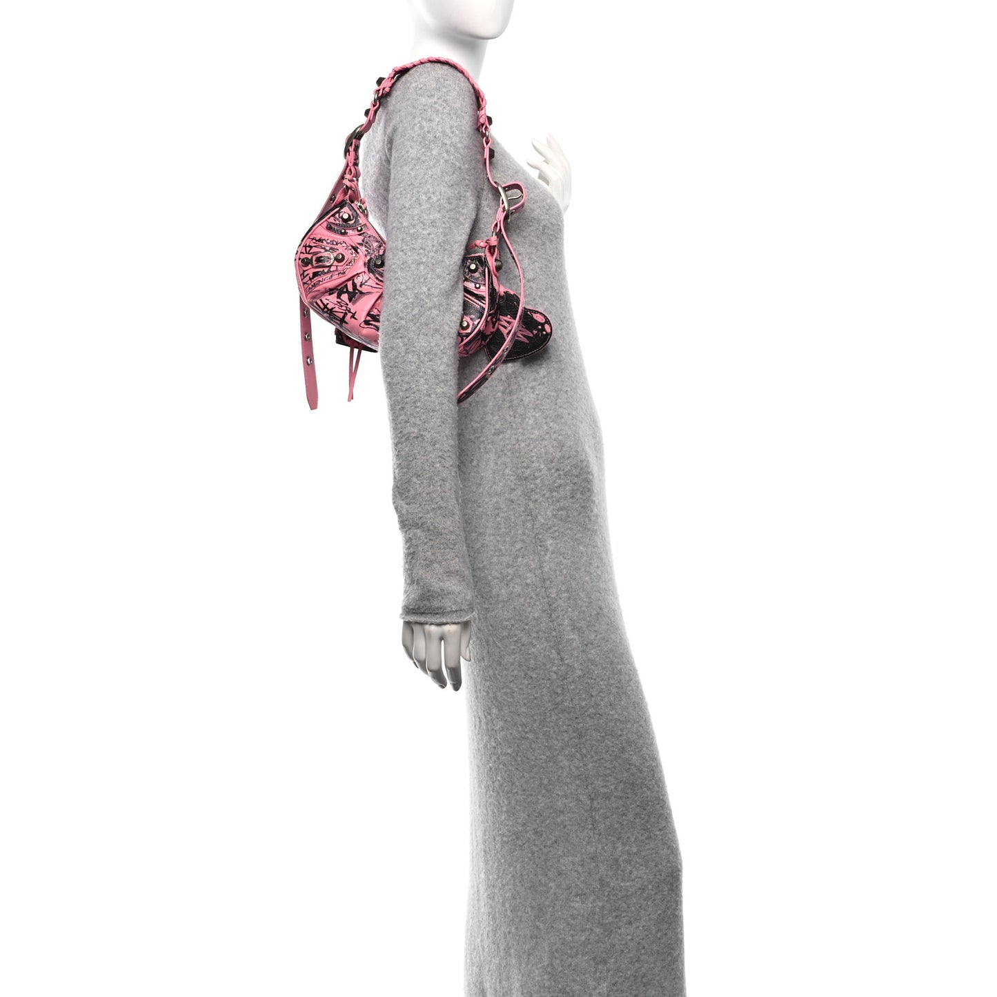 Agneau Arena Graffiti Le Cagole Shoulder Bag XS Sweet Pink