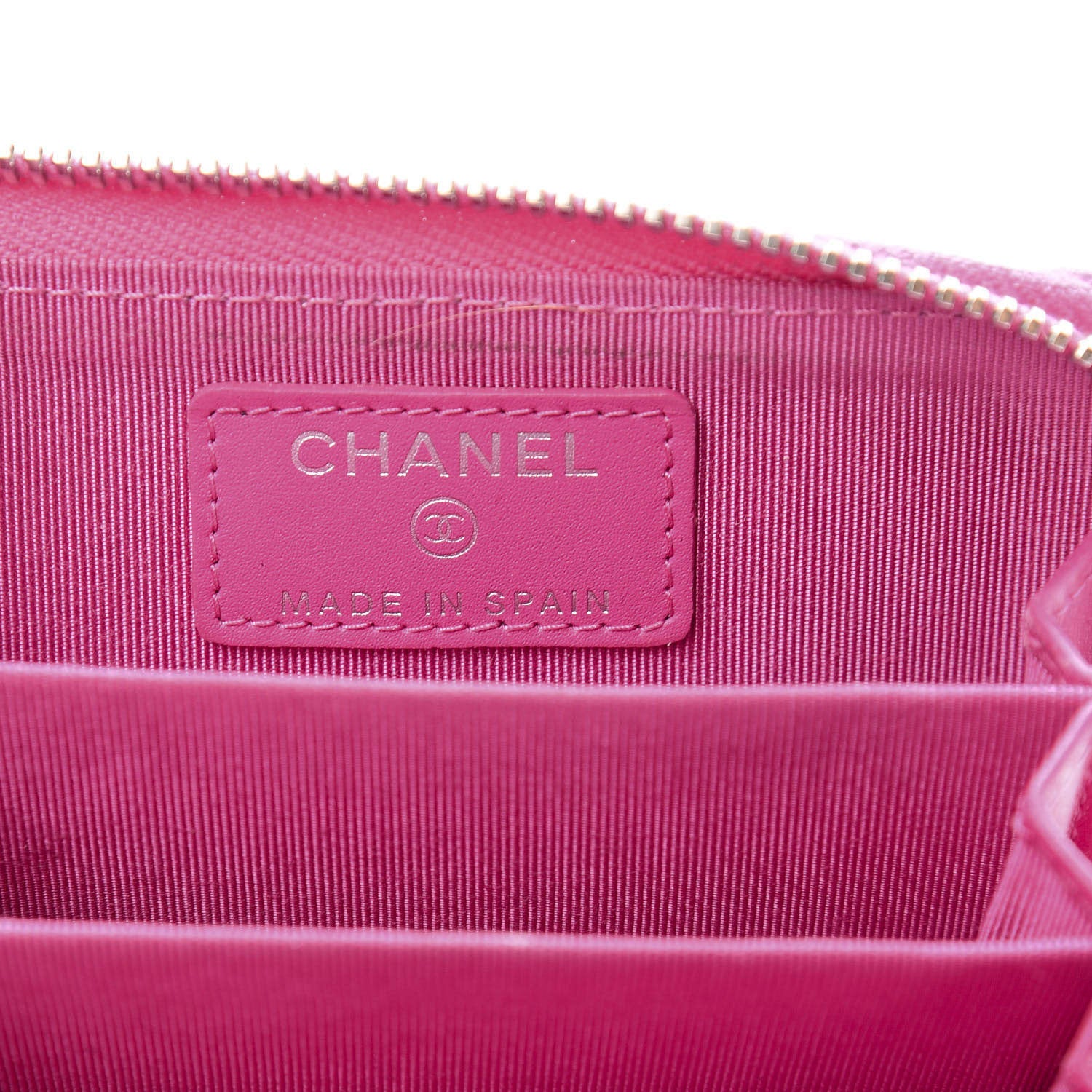 Chanel Caviar Quilted Zip Coin Purse Pink 8 of 10