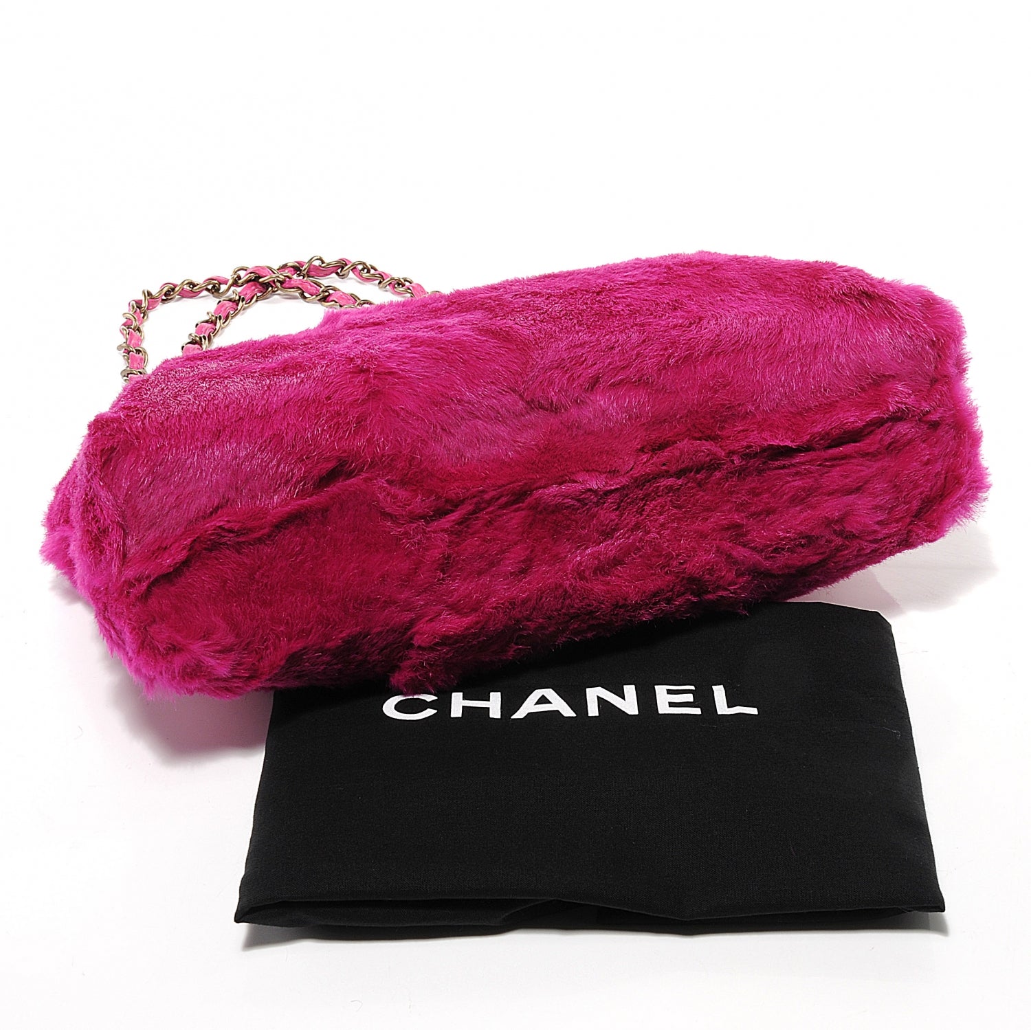 Chanel Rabbit Fur Tote Fuchsia 8 of 8