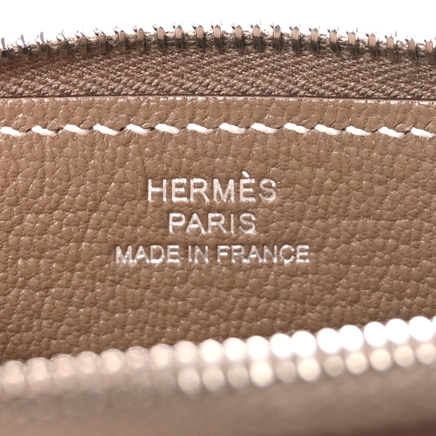 Hermes Evercolor Zipengo Chaine D'Ancre Compact Card Holder Etoupe 6 of 7