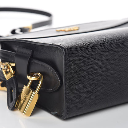 Prada Saffiano City Calfskin Esplanade Crossbody Bag Black 8 of 9