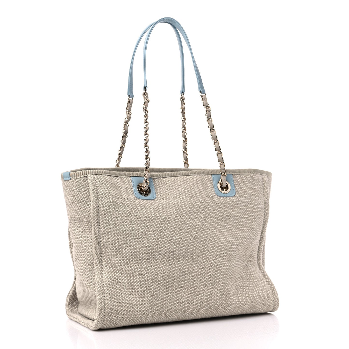 Mixed Fibers Small Deauville Tote Blue Beige