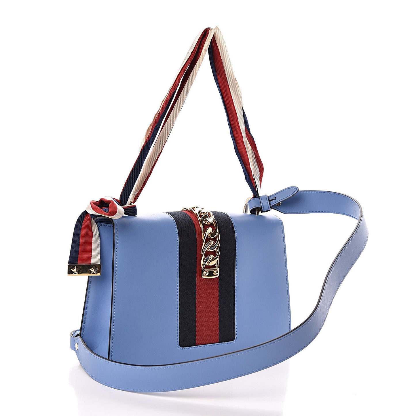 Calfskin Small Sylvie Shoulder Bag Clear Sky Blue