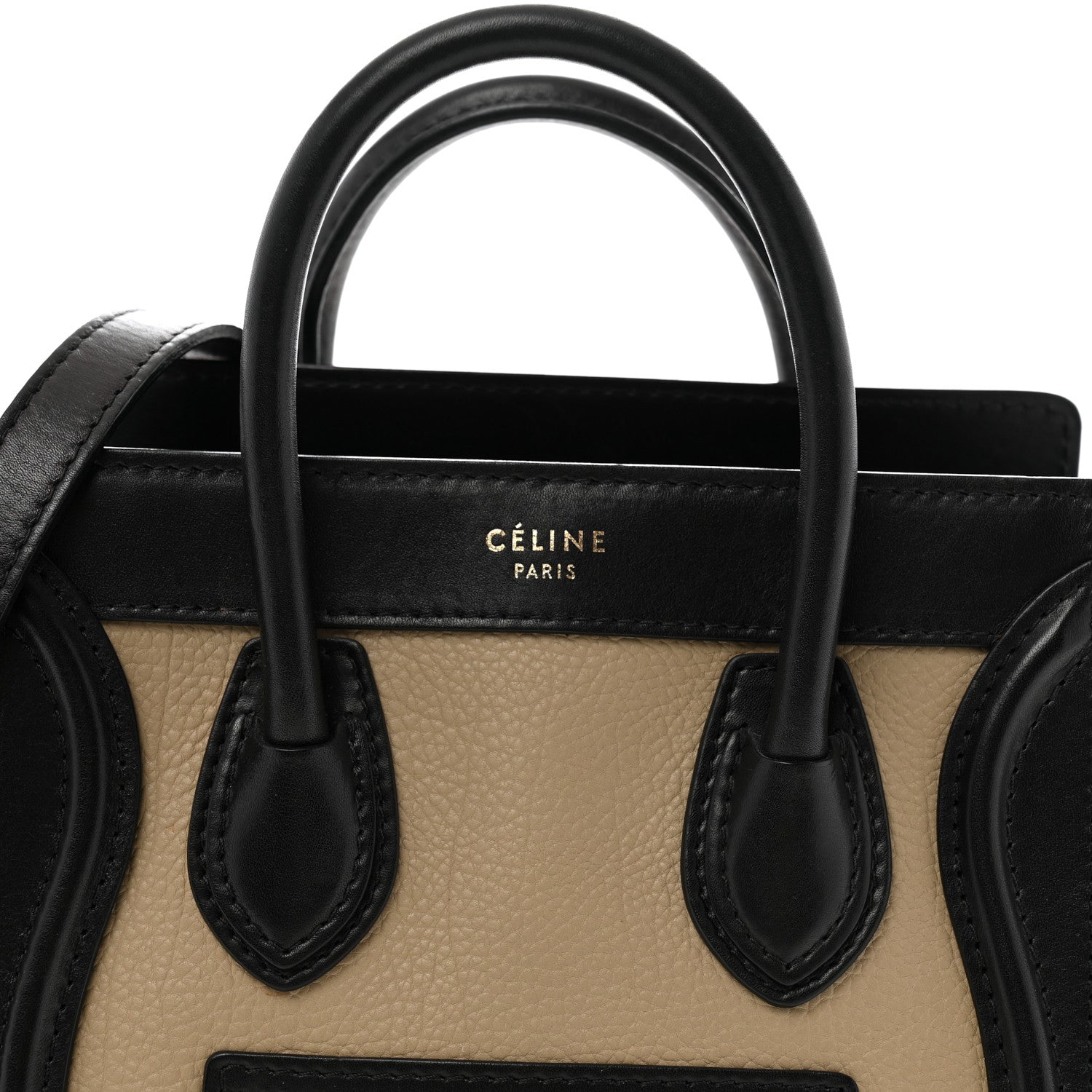 Celine Elephant Calfskin Suede Tri-color Nano Luggage Sand 8 of 13