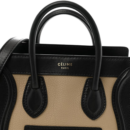 Celine Elephant Calfskin Suede Tri-color Nano Luggage Sand 8 of 13