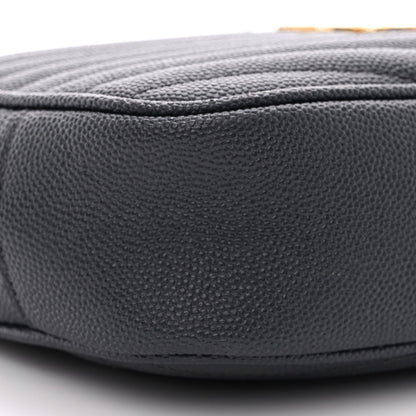 Saint Laurent Grain De Poudre Matelasse Monogram Mini Lou Camera Bag Dark Smog 9 of 10