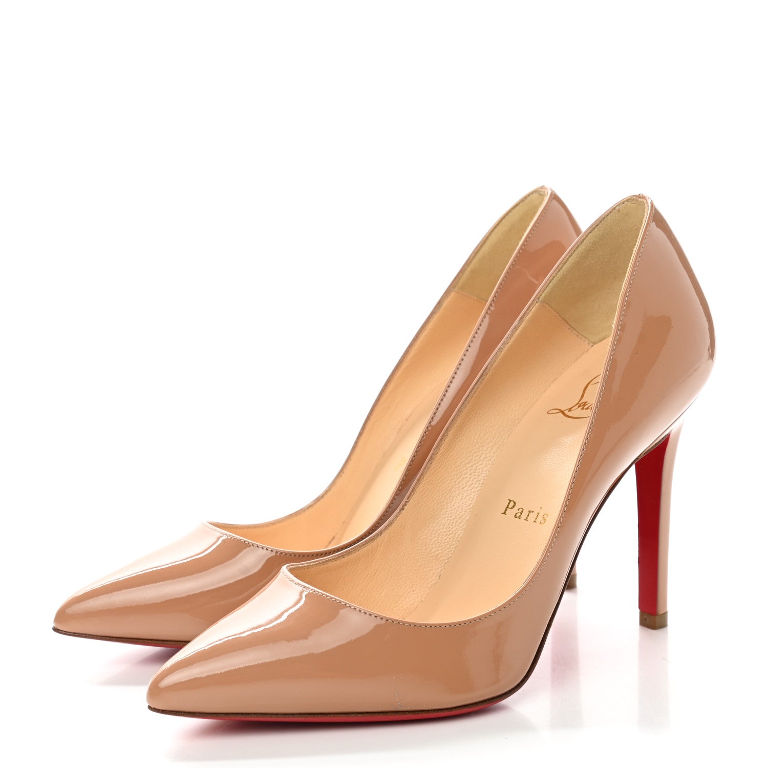 Christian Louboutin Patent Pigalle 100 Pumps 35 Nude 3 of 8