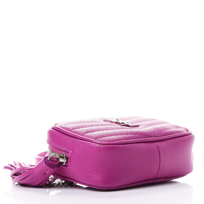 Saint Laurent Grain De Poudre Matelasse Monogram Baby Lou Camera Bag Electric Fuxia 3 of 4