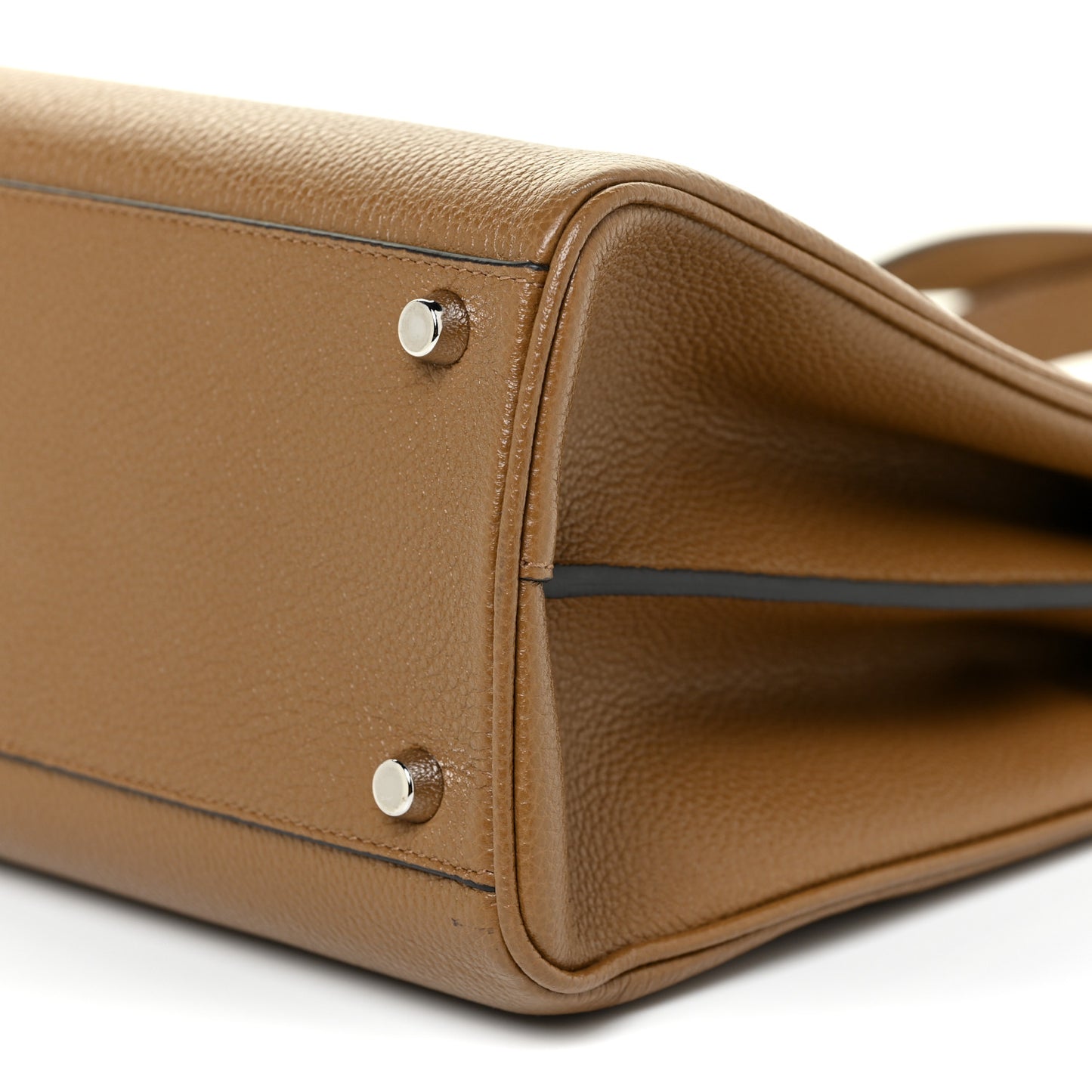 Grainy Calfskin Medium Zumi Top Handle Bag Friky Taupe