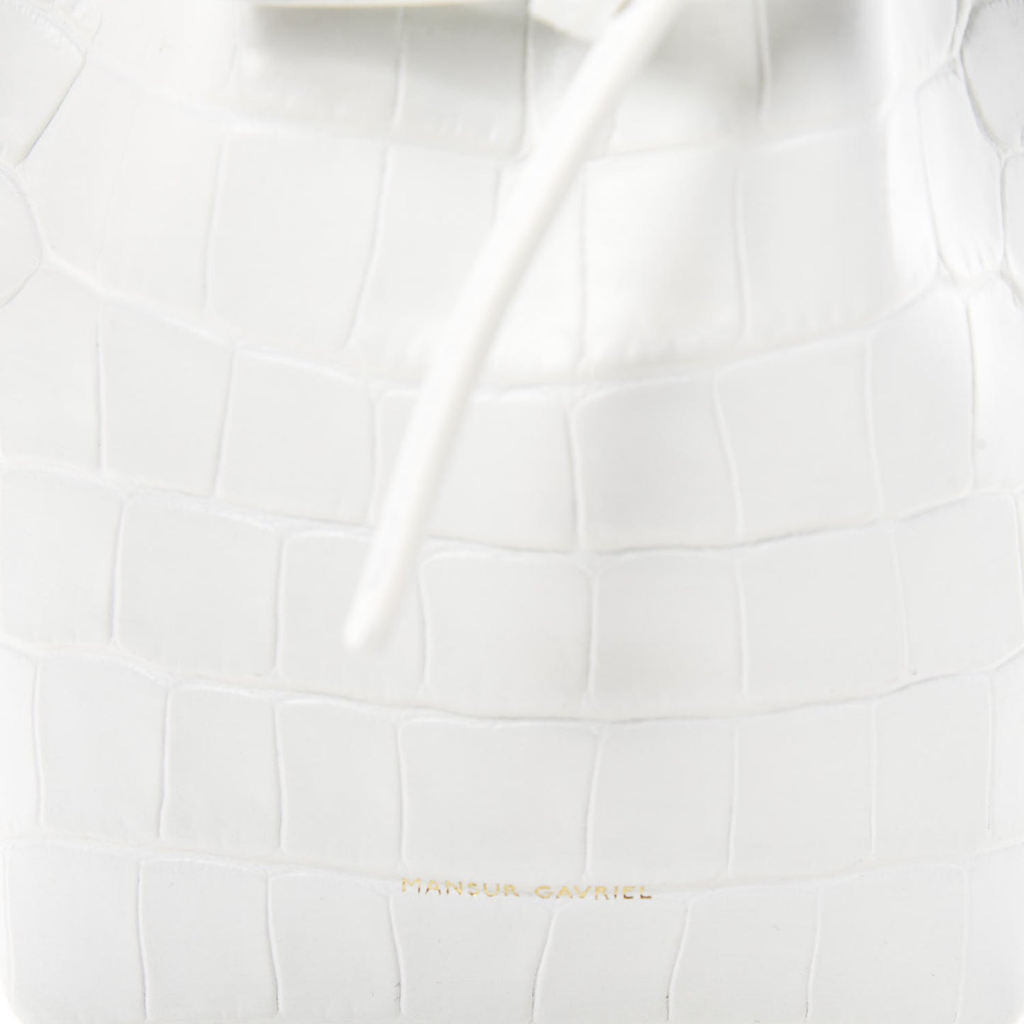 Crocodile Embossed Baby Bucket Bag White
