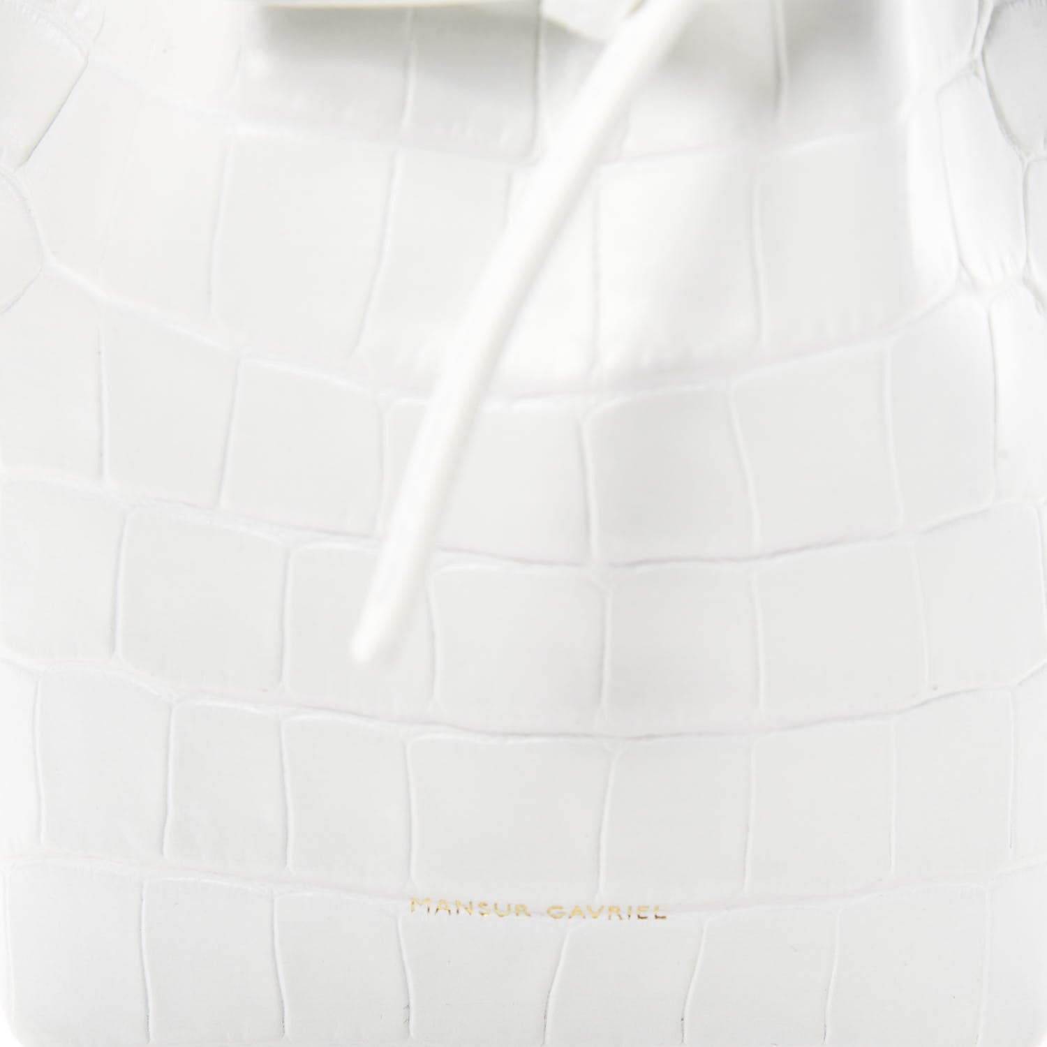 Mansur Gavriel Crocodile Embossed Baby Bucket Bag White 8 of 11