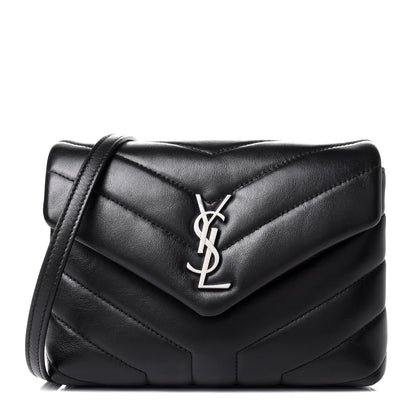 Saint Laurent Calfskin Y Quilted Monogram Toy Loulou Crossbody Bag Black 1 of 4