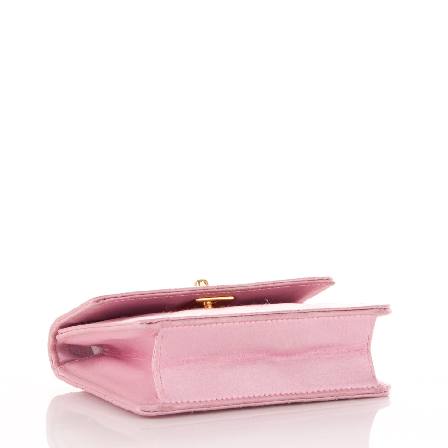 Satin Quilted Micro Mini Flap Pink