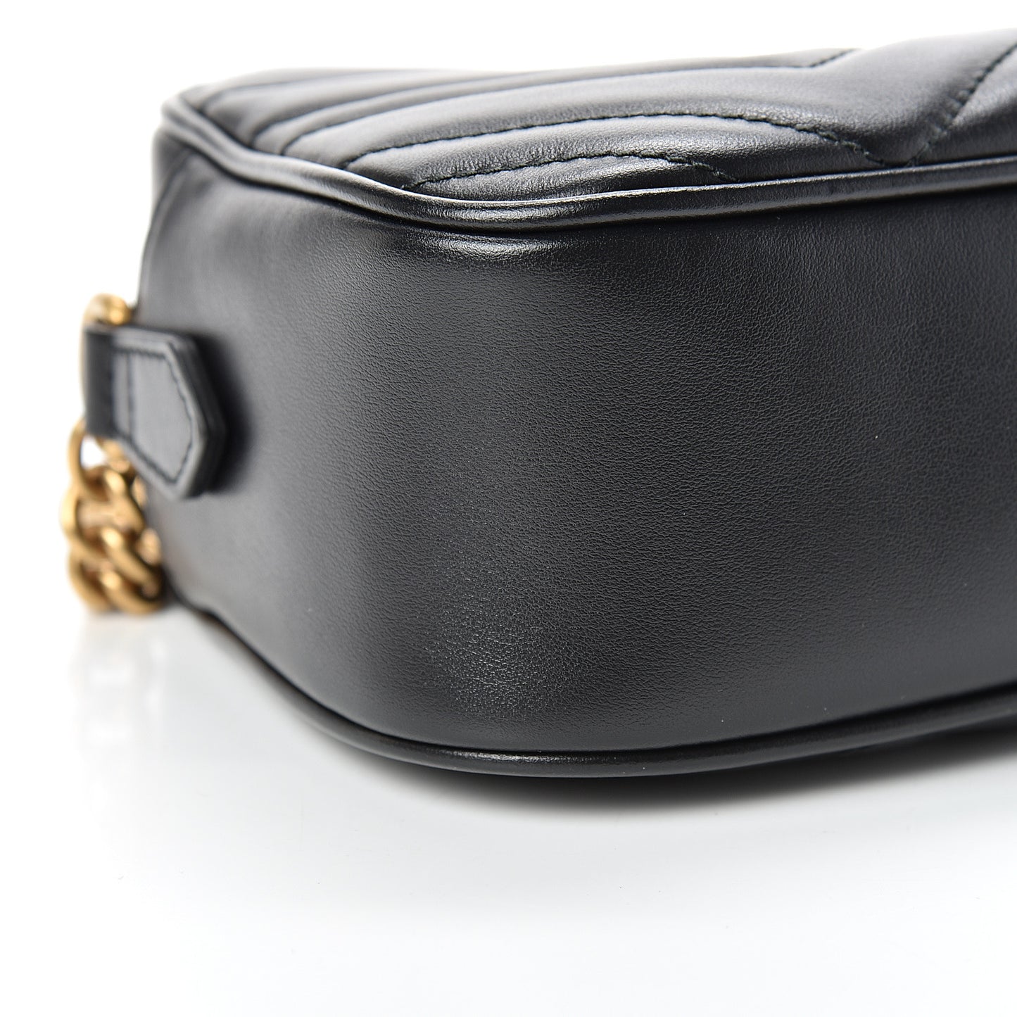 Calfskin Matelasse Small GG Marmont Chain Shoulder Bag Black