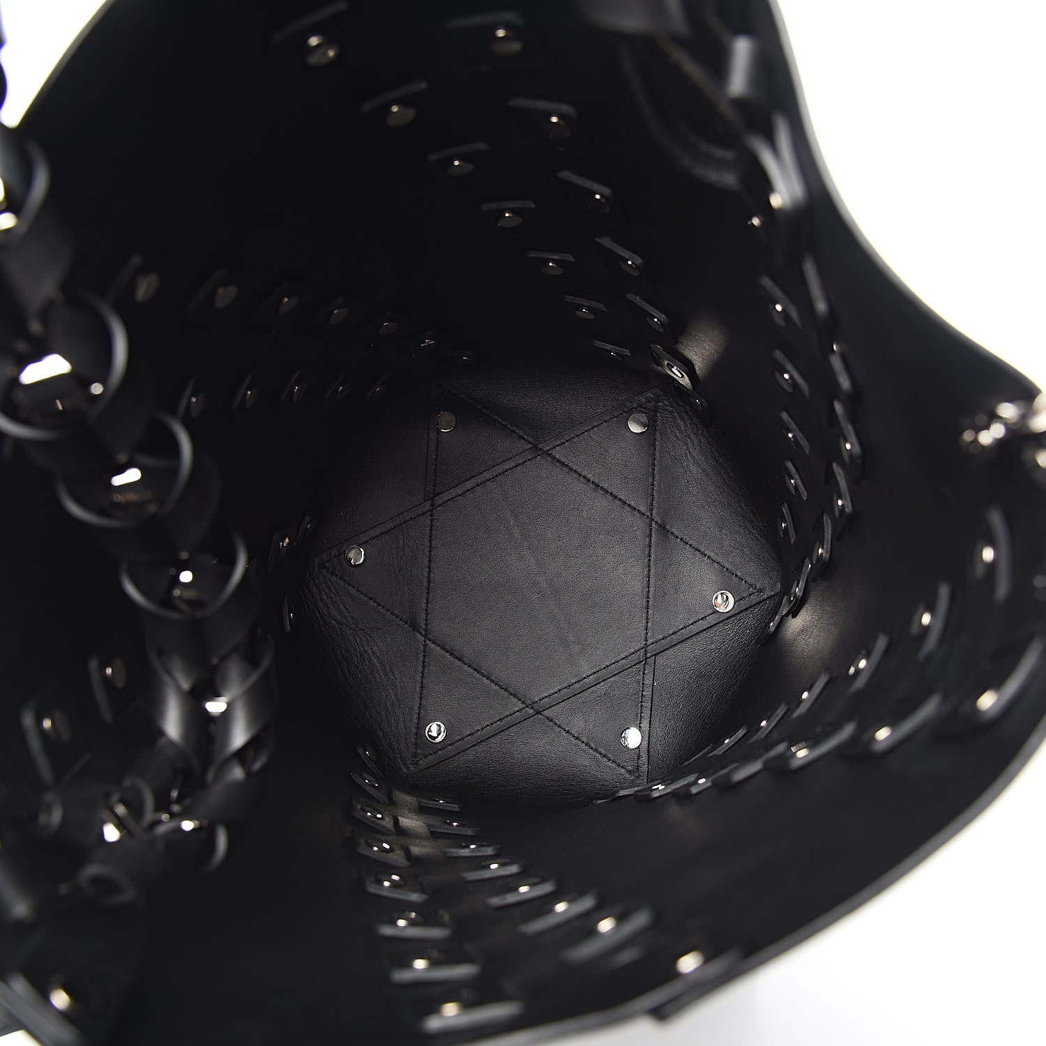 Proenza Schouler Calfskin Medium Studded Hex Bucket Black 6 of 9
