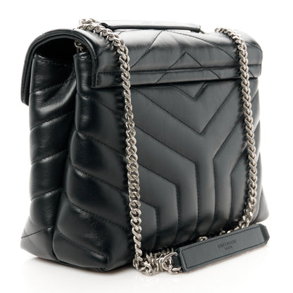 Saint Laurent Calfskin Y Quilted Monogram Small Loulou Chain Satchel Black 3 of 12