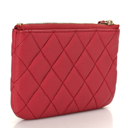 Chanel Iridescent Caviar Quilted Small Cosmetic Case Dark Pink 3 of 7