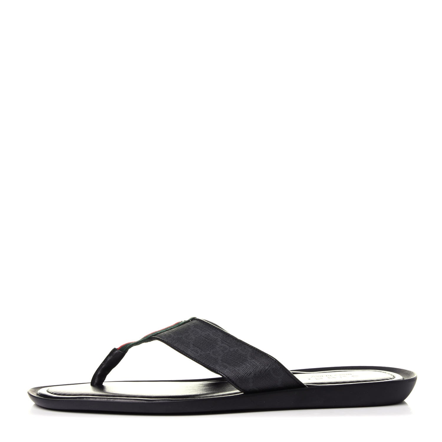 Gucci Monogram Web Mens Thong Sandal 11 Black 1 of 10