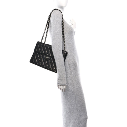 Chanel Caviar Quilted Jumbo Single Flap Black 2 of 10