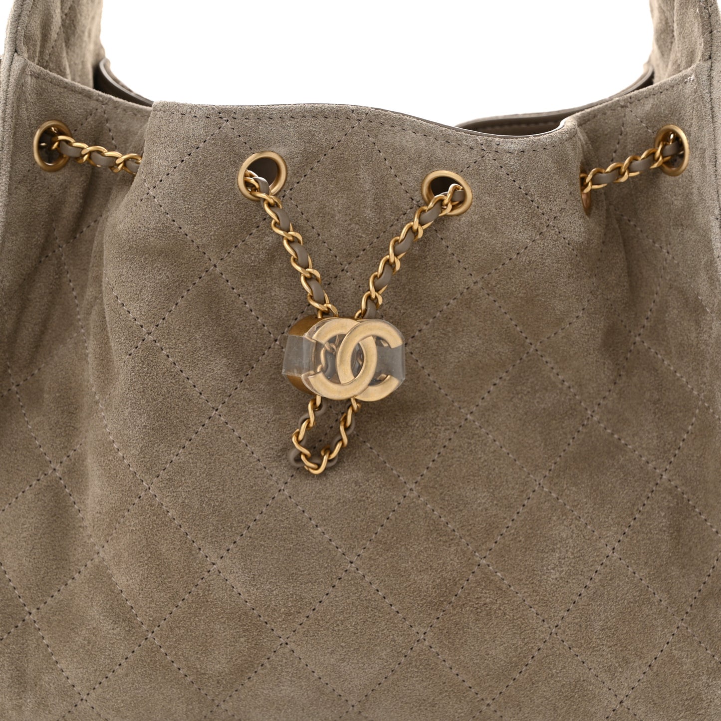 Suede Quilted Small Chanel 25 Handbag Dark Grey