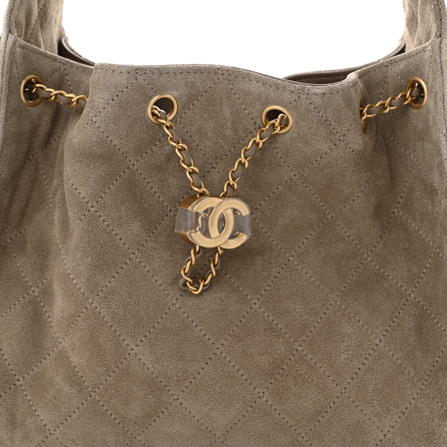 Chanel Suede Quilted Small Chanel 25 Handbag Dark Grey 8 of 10