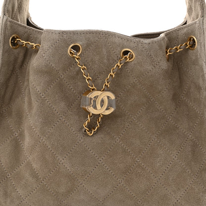 Chanel Suede Quilted Small Chanel 25 Handbag Dark Grey 8 of 10