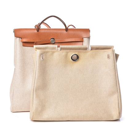 Hermes Toile Vache Calfskin Herbag 39 MM Natural 3 of 14
